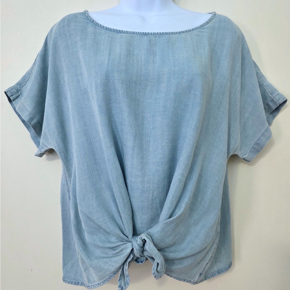 NWT Loft Outlet Dolman Sleeve Boxy Tie Front Top Sz XS Oversized Boxy Coastal
